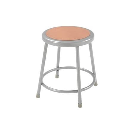 National Public Seating Interion 18"H Steel Work Stool with Hardboard Seat - Backless - Gray - Pack of 2 INT-6218/2